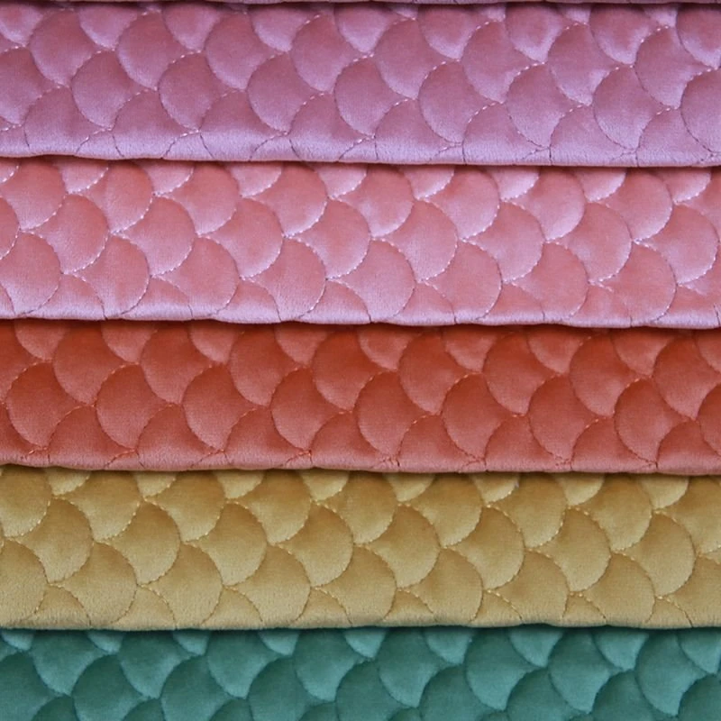 Double Line Quilted Polyester Fabric for Down Jacket